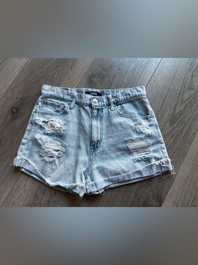 Aero Light Blue Distressed Denim Shorts